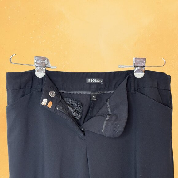 Ladies Black Relaxed Fit Straight Leg Dress Pants - Size 16 Petite - Picture 3 of 5